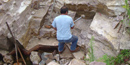 A quarrier working in his quarry pit A quarrier working in his quarry pit
