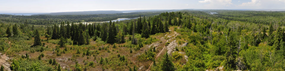 A mid-afternoon veiw down the expanse of Isle Royale National Park.  Photo taken from the Mount Ojibway Fire Tower.