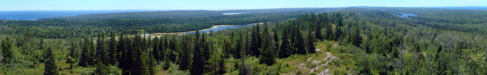 A mid-afternoon veiw down the expanse of Isle Royale National Park.  Photo taken from the Mount Ojibway Fire Tower.