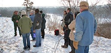 Ranger-led hike near the Missisippi River gorge.
