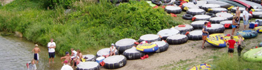 Tubers access the River near Berry Bridge