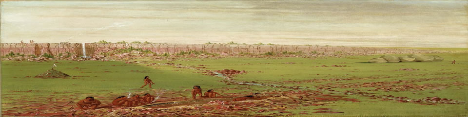 Artist George Catlin recorded the quarrying activity at the pipestone quarries in 1836