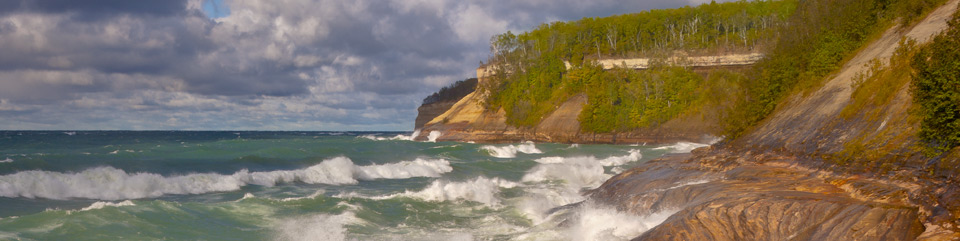 Lake Superior in a stormy mood. Photo copyright Craig Blacklock