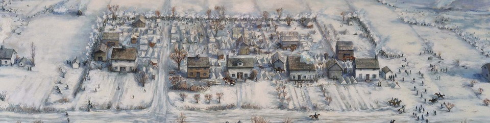 Painting of Frenchtown settlement