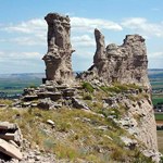 Saddle Rock shows geologic layers