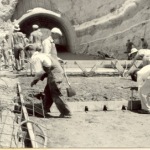 Pouring concrete for the summit road