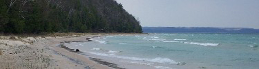 Lake Michigan beach with waves