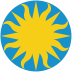 Yellow sun inside a blue circle