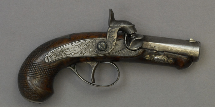 The Derringer Pistol that fired the shot that killed Abraham Lincoln.