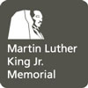 MLK Memorial in white on grey background