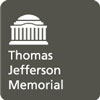 Thomas Jefferson Memorial in white on grey background