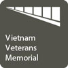 Vietnam Veterans Memorial in white on grey background