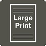 Large Print Icon in grey and white