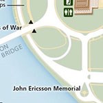 Small map showing where the John Ericsson Memorial is located.