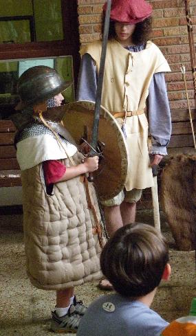 student dressed up de Soto encampment