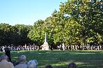 Re-enactors allign the Meriwether Lewis Monument