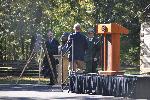 Superintendent Sholly accepts the Lewis bust.
