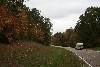 An RV traveling in fall along the Parkway.