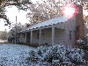 Parkway information cabin blanketed in snow