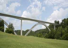 The double-arched bridge at Birdsong Hollow.