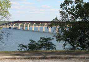 A view of the John Coffee Memorial Bridge from the Colbert Ferry Site.