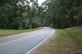 The Natchez Trace Parkway at milepost 9.