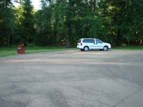 Yockanookany parking area is large enough for multiple vehicles, but not for horse trailers. 