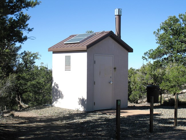 A composting toilet facility at the canyon view campground