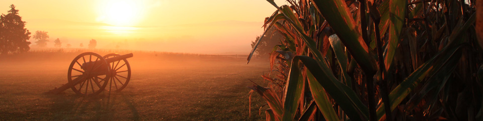 Cannon and Cornfield at Dawn