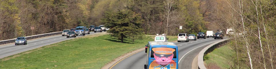 Vehicles travelling on the Baltimore Washington Memorial Parkway