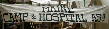 Photo of Maine Hospital Tent on canal during park special event.