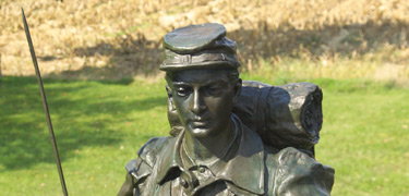 Soldier on the 124th Pennsylvania Infantry Monument