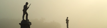 Monuments in the fog