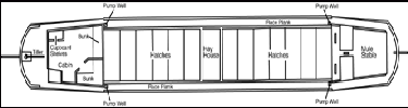 Photo of a canal boat blueprint