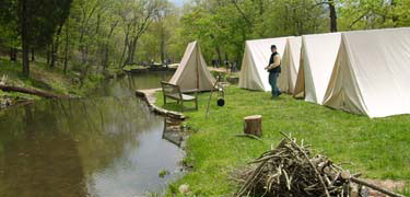 Photo of 20th Maine encampment at Lock 19.