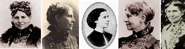 five small pictures of Clara Barton.