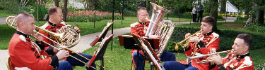Military quintet musical performance outside