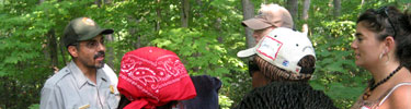 Ranger leading a hike at Fort Dupont Park.