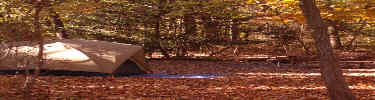 a picture of the tent in the campground