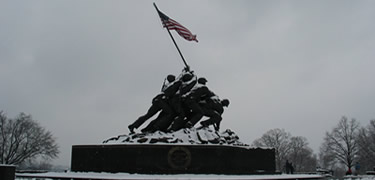 Marine Corps Memorial in winter