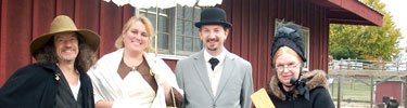 re-enactors posing for picture