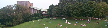 Enjoy a picnic in the meadow before a show