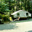 Pop up trailer at Owens Creek Campground.