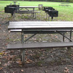 Picnic tables and grill