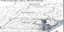 A flattened map of the Chesapeake Bay Watershed
