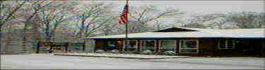 a picture of the ranger station in the snow