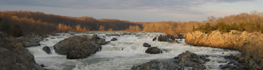 Evening view of the falls at Great Falls Park