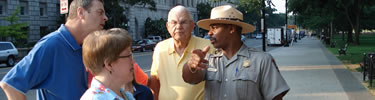 Park Ranger directing visitors for their White House Tours
