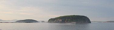 Light shines on Bald Porcupine Island.