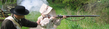 Ranger Rachel Gressick fires a musket